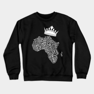 Black History, Africa Map, Colors, African American, light Crewneck Sweatshirt